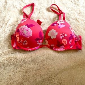 Pink flower push-up bra size 32A